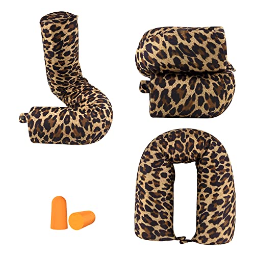 bvya Twist Memory Foam Travel Pillow for Neck, Chin, Lumbar and Leg Support-for Travling on Airplane, Train, Bus or at Home-Adjustable, Bendable Roll Pillow with Washable Cover - color: E