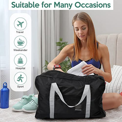 Reginary 10 Pcs Travel Duffel Bags Bulk Gifts Graduation End of Year School Goodie Bag Foldable Airlines Personal Item Carry Women Weekender Overnight Lightweight Luggage Sport Gym Business Essentials