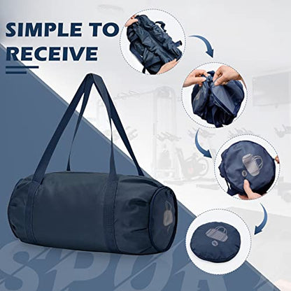 Foldable Sports Gym Duffel with Wet Dry Pocket, Ultralight Travel Carry on Bag, Overnight Weekender for Travel, Beach (Blue) - color: Blue