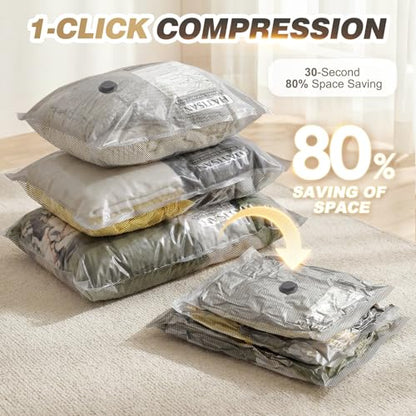 Vacuum Seal Bags for Clothing Travel with Rechargeable Electric Pump, Space Saver Vacuum Storage Bags Travel, Reusable Compression Bags for Luggage Home (14pcs Stripes) - color: 14pcs Stripes