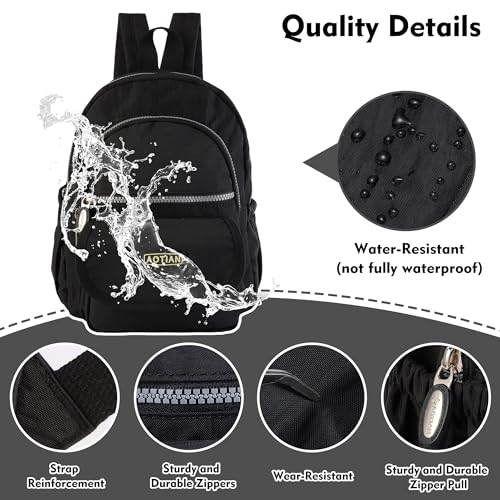 AOTIAN Mini Nylon Women Backpacks Casual Lightweight Small Daypack for Girls - color: Mini Black