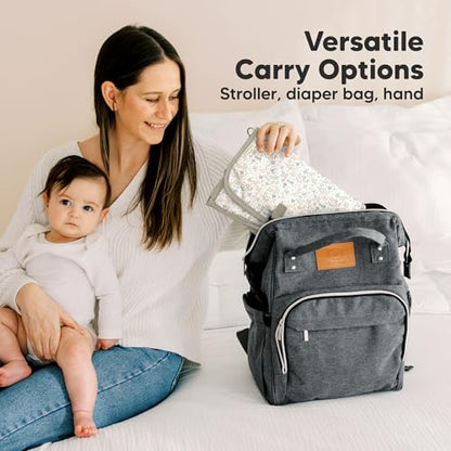 KeaBabies Portable Diaper Changing Pad, Travel, Car - Large Waterproof Baby Changing Mat, Wipeable, Padded, On The Go Travel Diaper Clutch Bag, Easy to Use Pockets for Newborn Essentials (Prairie) - color: Prairie