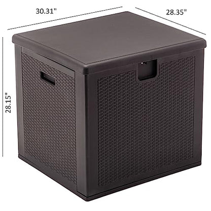 BTEXPERT 80 Gallon Large Deck Box Outdoor Storage Container for Patio Furniture Garden Tools Cushions Pool Supplies Sports Equipment Waterproof Lockable Steel Metal insert rod UV Resistant Resin