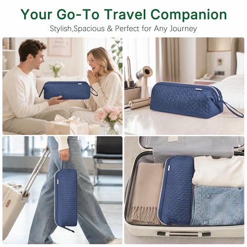 KarSyon Shark Flex Style Case for Airwrap Hair Dryer Brush Revlon Hair Tools Travel Bag Carrying Case Flat Curling Iron Organizer (Navy Blue) - color: Navy Blue