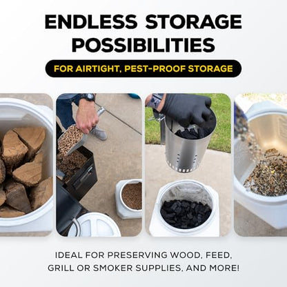 Vittles Vault Traditional Pet Food Storage Container For Dog Kibbles/Bird Seed/Oatmeal/Rice/Flour/Cereal, BPA Free Plastic, Sealed Airtight For Cat Food, Up To 40 lb, Made in USA, With Scoop, Gray - size: 40 Pounds