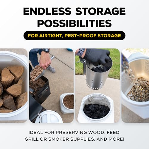 Vittles Vault Traditional Pet Food Storage Container For Dog Kibbles/Bird Seed/Oatmeal/Rice/Flour/Cereal, BPA Free Plastic, Sealed Airtight For Cat Food, Up To 30 lb, Made in USA, With Scoop, Gray - size: 30 Pounds