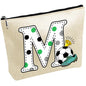 CREATCABIN Letter M Football Makeup Bags Pouch Travel Cosmetic Bag with Zipper Pouch Multi Purpose Case Toiletry Packing Purse Storage Organizer for Women Friends Mom Gifts 10x7Inch - style: Letter M