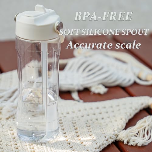 GOPPUS 20oz Clear Water Bottle with Flip Straw, Lightweight, Leakproof, Easy Carry and BPA-Free, Tritan Water Bottlefor Sport, Travel, Outside (Clear) - color: Clear, size: 20 Ounces