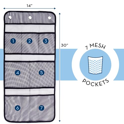 S&T INC. Shower Organizer, Shower Caddy & Bathroom Organizer, 2 Pack, Black | Quick Drying Mesh, 7 Pockets to Hold Shampoo, Soap, Loofah, and Cruise Ship Essentials - color: Black