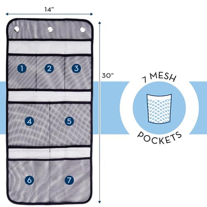S&T INC. Shower Organizer, Shower Caddy & Bathroom Organizer, 2 Pack, Black | Quick Drying Mesh, 7 Pockets to Hold Shampoo, Soap, Loofah, and Cruise Ship Essentials - color: Black