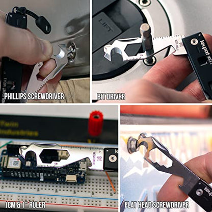 Compact 11-in-1 Keychain Multitool with Pocket Clip & ParaPull - Bottle Opener, Box Opener, Cord Cutter, Mini Screwdrivers & More - Travel-Friendly, Modular EDC Multi-Tool - Keyport MOCA2 Kit