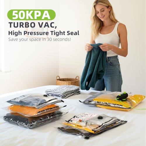 Vacuum Bags for Travel - USB Electric Pump, 18 Pack Carry-on Size Vacuum Seal Bags for Clothing - Space Saver Vacuum Storage Bags for Luggage, Travel Essentials. - style: 18 bags + USB pump