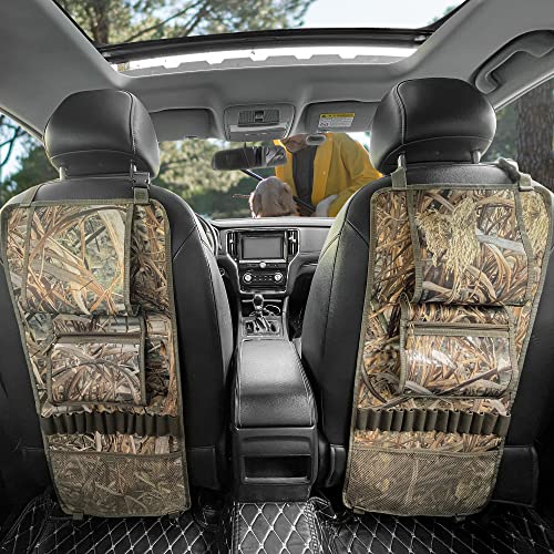 MYDAYS 2 Pack Seat Back Gun Rack, Camo Front Seat Gun Organizer with Bullet Pocket Vehicle Gun Holder for Hunting Rifles/Shotguns - color: Camo5