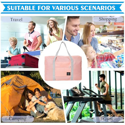 Travel Bag 36 Packes Carry on Luggage Foldable Duffel Bag Sports Gym Bag Weekender Overnight Bag Water Resistant Nylon Travel Duffel for Men Women - color: 12Pink 12Blue 12Red