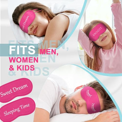 Eurzom 20 Pieces Funny Sleeping Eye Mask Bulk with Adjustable Strap Sleep Blackout Eye Mask for Night Blindfold Cover for Spa Women Men Adult Pajama Party Favors(Rose Red) - color: Rose Red