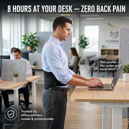 Back Brace for Lower Back Pain Relief, Wide Lumbar Support Belt for Men & Women, 5 Removable Metal Stays, Herniated Disc, Sciatica, Work & Lifting, Breathable Back Support (Large 39"-44.9") - size: Large