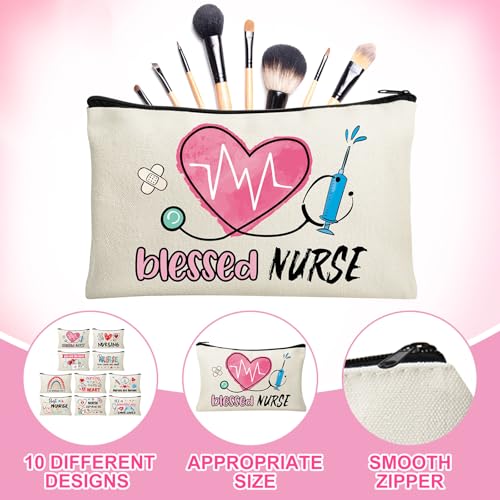 30 Set Nursing Cosmetic Makeup Bag Nurse Survival Kit Nurse Appreciation Gifts for Women Pouch Nurse Gift Funny Travel Toiletry Bag with Thank You Nurse Card for Nurses Practitioner Thank You Gift - style: Nursing