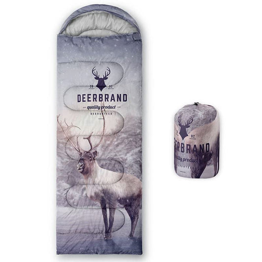 Sleeping Bag for Kids Adults,Brown Giraffe Fur Pattern-Lightweight Warm Portable Outdoor Indoor-Waterproof Cold Weather Resistant Sleeping Bag for Camping Hiking - color: Snow Deer