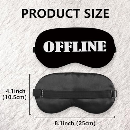Offline Sleep Mask Silk, Funny Sleeping Mask Adjustable Sleep Mask, Blindfold for Sleeping, Black Out Eye Masks Funny Gifts for Man Women Friends - color: Offline