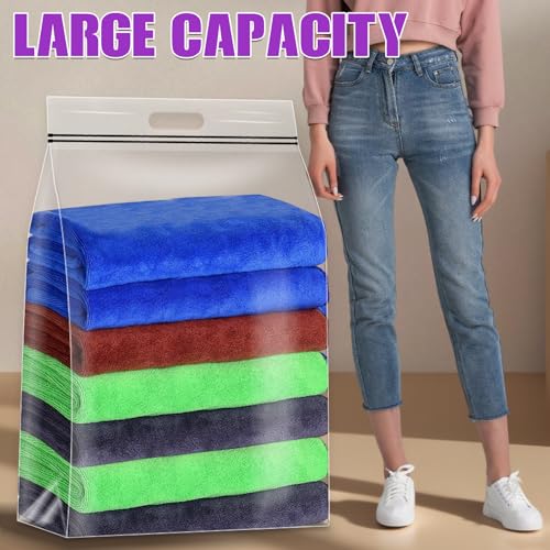 FURWEY 25 Gallon Extra Large Storage Bags 35”x 24”Resealable Clear Bags with Handle 4 Mil Thick Heavy Duty Big Bag for Clothes Pillow Travel Moving,Bedding,Shoes and Toys Storage, Pack of 3 - size: 25 gal - 3 pack