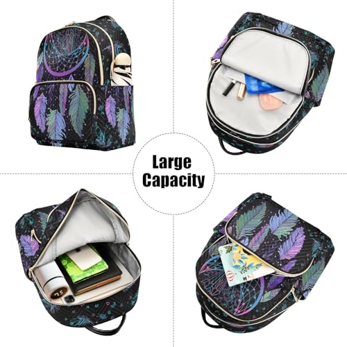 Women Fashion Backpack Purse Casual Lightweight Travel Shoulder Bag Dreamcatcher Rucksack Ladies Bag, Small - color: Dreamcatcher, size: Small