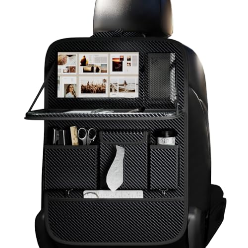 XDV Car Seat Organizers,Multi-functional Back Seat Protectors, Storage Pouches, and Tray Holders (for Cars, Kids, Seat Back and Rear Seats) (Carbon Fiber, 1 Pcs) - color: Carbon Fiber, size: 1 Pcs