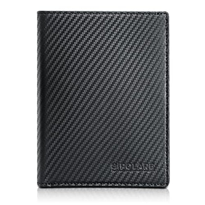 Polare Luxury RFID Blocking Leather Passport Holder Travel Wallet For Men and Women (Carbon Black) - color: Carbon Black
