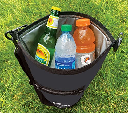 Enthusiast Gear Insulated Dry Bag Floating Cooler – 10L / 15L / 25L Roll Top, Leak Proof, Waterproof, Collapsible, with Padded Shoulder Strap - Perfect for Kayaking Fishing Beach - color: Black, size: 15 Liter