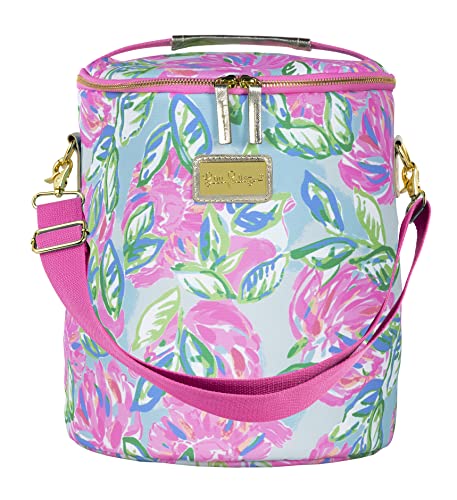Lilly Pulitzer Insulated Soft Beach Cooler with Adjustable/Removable Strap and Double Zipper Close - color: Totally Blossom