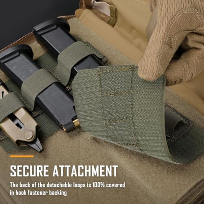 WYNEX Tactical Bag Insert Elastic Holder, Modular Elastic Loop Panel Hook and Loop Organizer Pouch Insert Attachment with Hook Backed Fastener for Backpack Accessories - color: Ranger Green