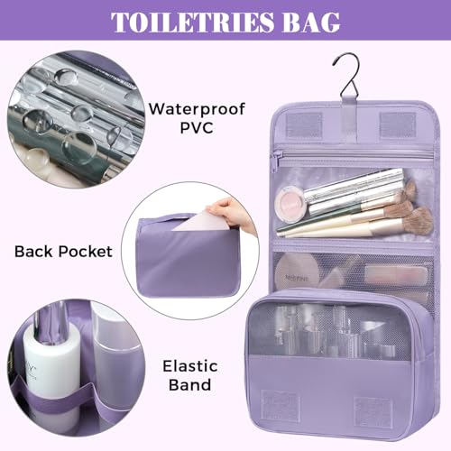 BAGAIL 4 Set/6 Set/8 Set Compression Packing Cubes Travel Accessories Expandable Packing Organizers(HalfMesh,8-Dusty Purple) - color: 8-Dusty Purple, style: Half Mesh