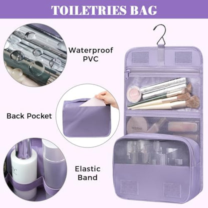 BAGAIL 4 Set/6 Set/8 Set Compression Packing Cubes Travel Accessories Expandable Packing Organizers(HalfMesh,8-Dusty Purple) - color: 8-Dusty Purple, style: Half Mesh
