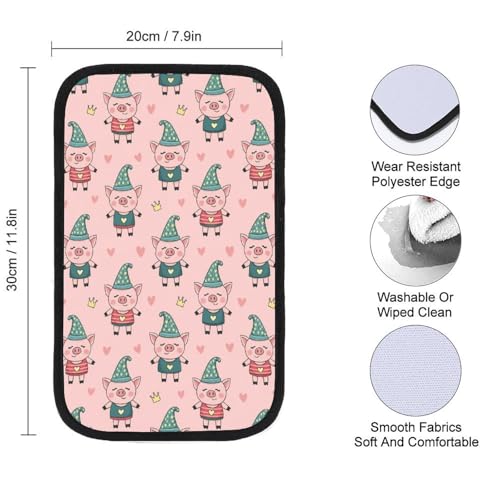 Vehicle Center Console Armrest Cover Pad Cute Pig Pink, Soft Comfort Cushion, Universal Fit for Car, Elegant Design Car Armrest Cover, Waterproof - color: Picture (70)