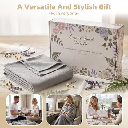 Travel Blanket Airplane - Ultra Soft & Lightweight Knit Design Compact Airplane Blanket,53x72 Inch,Stylish Travel Shawl Wraps for Flights,Office,Home Use,Travel Essentials & Gifts (Grey) - color: Grey
