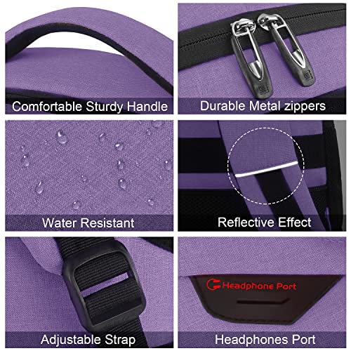 Volher Laptop Backpack,Business Travel Anti Theft Slim Durable Laptops Backpack,Water Resistant College Computer Bag for Women & Men Fits 15.6 Inch Laptop and Notebook-Purple - color: Purple, size: 15.6 Inch, style: Laptop