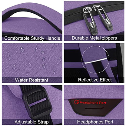 Volher Laptop Backpack,Business Travel Anti Theft Slim Durable Laptops Backpack,Water Resistant College Computer Bag for Women & Men Fits 15.6 Inch Laptop and Notebook-Purple - color: Purple, size: 15.6 Inch, style: Laptop