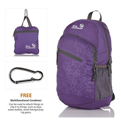 Outlander Packable Handy Lightweight Travel Hiking Backpack Daypack, Purple-L - color: Purple, size: 33L