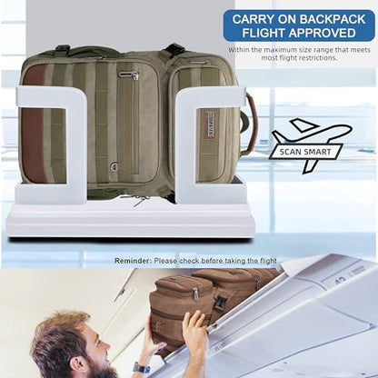 WITZMAN Canvas Travel Backpack for Men Multiple Pockets Fit 16 inch Laptop Backpack Carry-on Airline Approved(A8025 Army Green) - color: Army Green