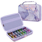 Fintie Travel Sunglasses Organizer Case with 8-Slot Adjustable Compartments, Hard EVA Eyeglasses Storage Bag for Men Women, Lilac Marble - color: lilac marble