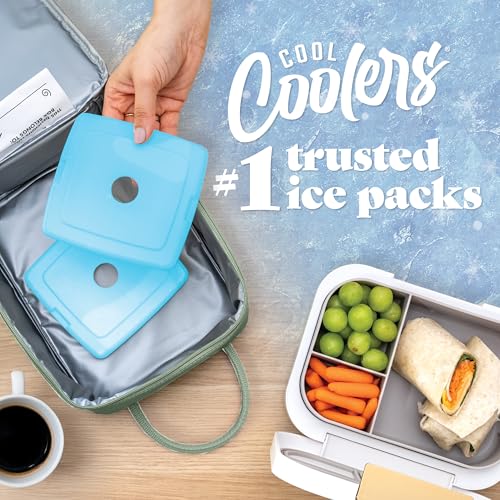 Cool Coolers By Fit & Fresh 4 Pack Slim Ice Packs, Quick Freeze Space Saving Reusable Ice Packs for Lunch Boxes or Coolers, Blue - color: Blue (4 Pack)