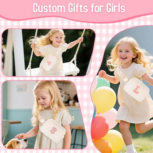 Funny Pack for Grandkids Teen Girls Gift, Birthday Gifts for 4 5 6 7 8 9 10 11 12 13 Year Old Girls, Initial Fanny Pack, Teen Girl Gift Trendy Stuff Crossbody Bag Set for Teens, Back To School, R - style: R