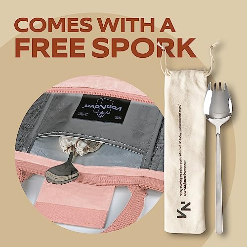 VonNova Women’s Insulated Lunch Bag with Premium 4mm Cooler Insulation, Cute Large 7L Lunch Tote for Office, Durable Small Lunch Box for Women, Stylish Lunchbox for Adults, Teens, Nurses, Teachers - color: Pink