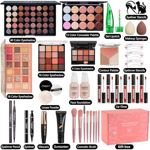 All in One Makeup Kit for Women Full Kit,Makeup Set for Women, Includes Eyeshadow Palette/Foundation/Lipstick/Eyeliner/Mascara/makeup Brush,Makeup Gift Set for Christmas & Birthday&Holiday&Everyday. - color: Set2