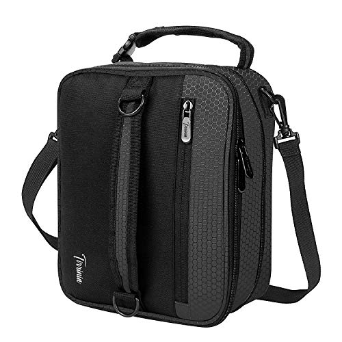 Tirrinia Expandable Insulated Lunch Bag for Men Women – Leakproof Reusable Cooler LunchBox for Kids & Adults with Shoulder Strap, Perfect for Work, School, Office, Travel,Black - color: Black