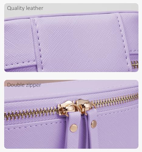 LETGO Clear Makeup Bags - TSA Approved Toiletry Bags with Zipper, Makeup Organizer for Carry-on Travel Essentials, Cosmetic Bags for Women & Men (Large Purple) - color: Purple, style: Large