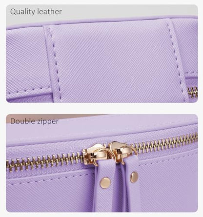 LETGO Clear Makeup Bags - TSA Approved Toiletry Bags with Zipper, Makeup Organizer for Carry-on Travel Essentials, Cosmetic Bags for Women & Men (Large Purple) - color: Purple, style: Large