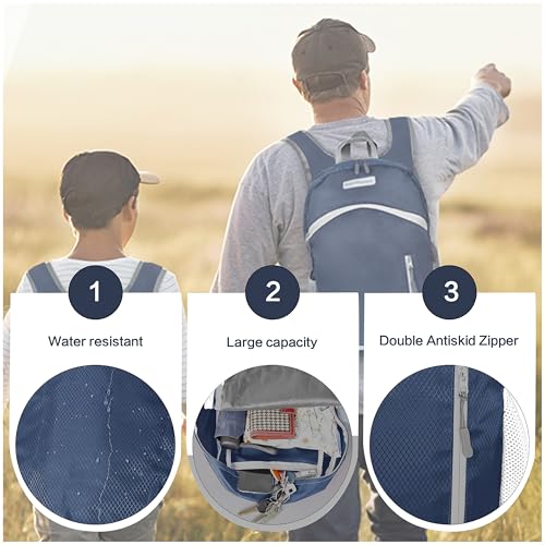 35L Foldable Waterproof Backpack For Outdoor Sports Travel Inside Wet Clothes Compartment Packable For Multiple - color: 1dark Blue