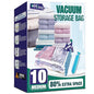 Vacuum Storage Bags, 10 Medium Space Saver Vacuum Seal Bags, Space Bags, Vacuum Sealer Bags for Clothes with Travel Hand Pump (10M) - size: 10-Medium