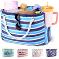 CaCTOUR Large Beach Bag Women,Beach Bags Waterproof Sandproof with Zipper Wet Pocket,Beach Tote Pool Bag for Swim Gym Travel - color: Blue