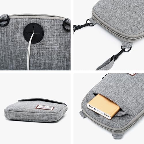 SEAFEW Mini Crossbody Bag Shoulder Bag for Men, Small Messenger Satchel Bag for Women - color: Grey